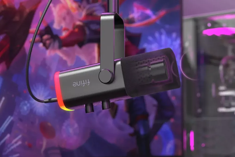 Studio Mic with Colorful Lights