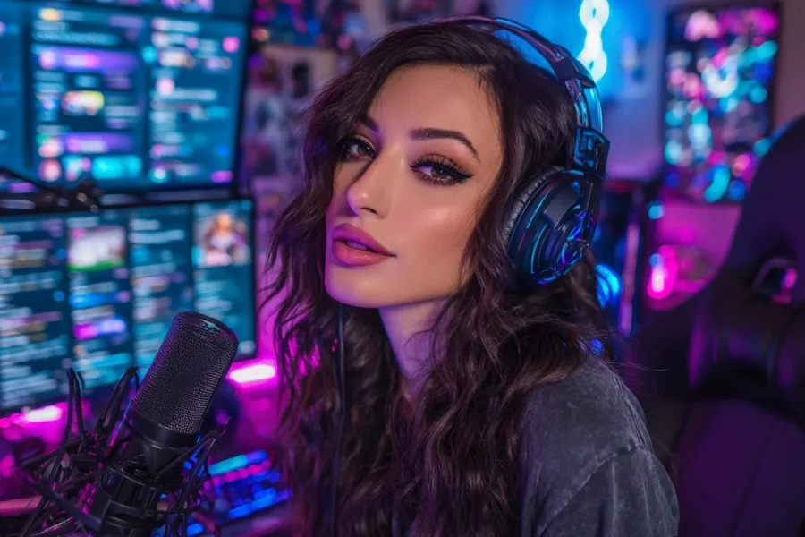 Studio Mic with Colorful Lights